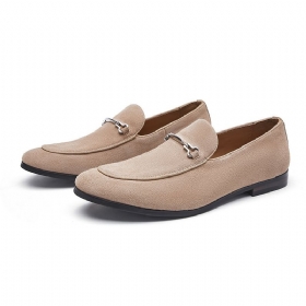 Ανδρικά Loafers Moccasin Nubuck Δερμάτινο Στρογγυλό Δάχτυλο