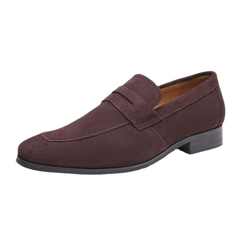 Ανδρικά Loafers Μοκασίνι Nubuck Αγελαδινό Δερμάτινο Πέταλο Γόβα - καστανός