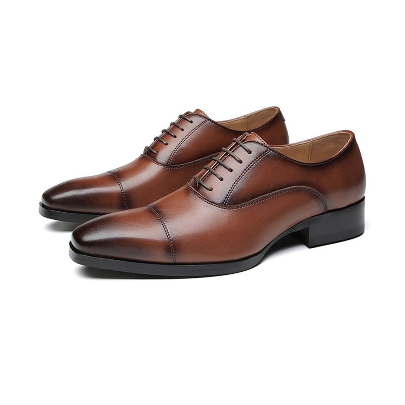 Ανδρικά Επίσημα Παπούτσια Oxford Cap Toe Δερμάτινο