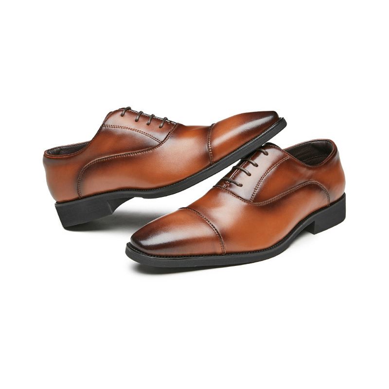 Ανδρικά Επίσημα Παπούτσια Oxford Lace Up Point Toe - καστανός