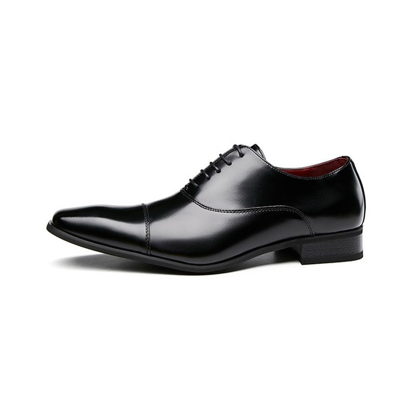 Ανδρικά Παπούτσια Φόρεμα Business Modern Lace Up Δερμάτινο Oxford Square Toe - μαύρος