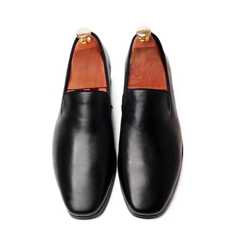 Ανδρικά Παπούτσια Φόρεμα Cow Leather Moccasin Loafer Wedding - μαύρος