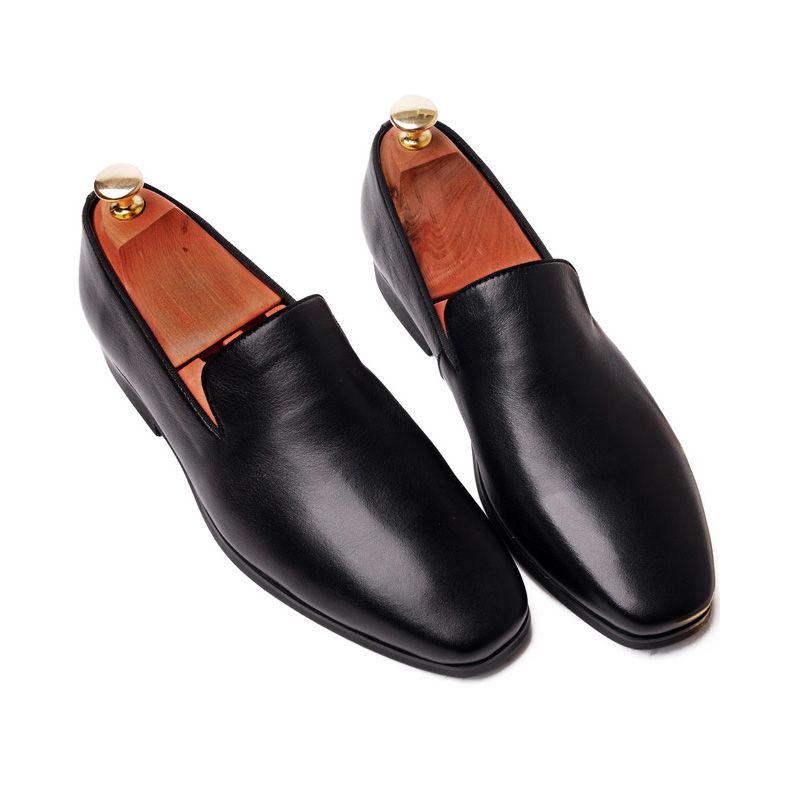 Ανδρικά Παπούτσια Φόρεμα Cow Leather Moccasin Loafer Wedding - μαύρος