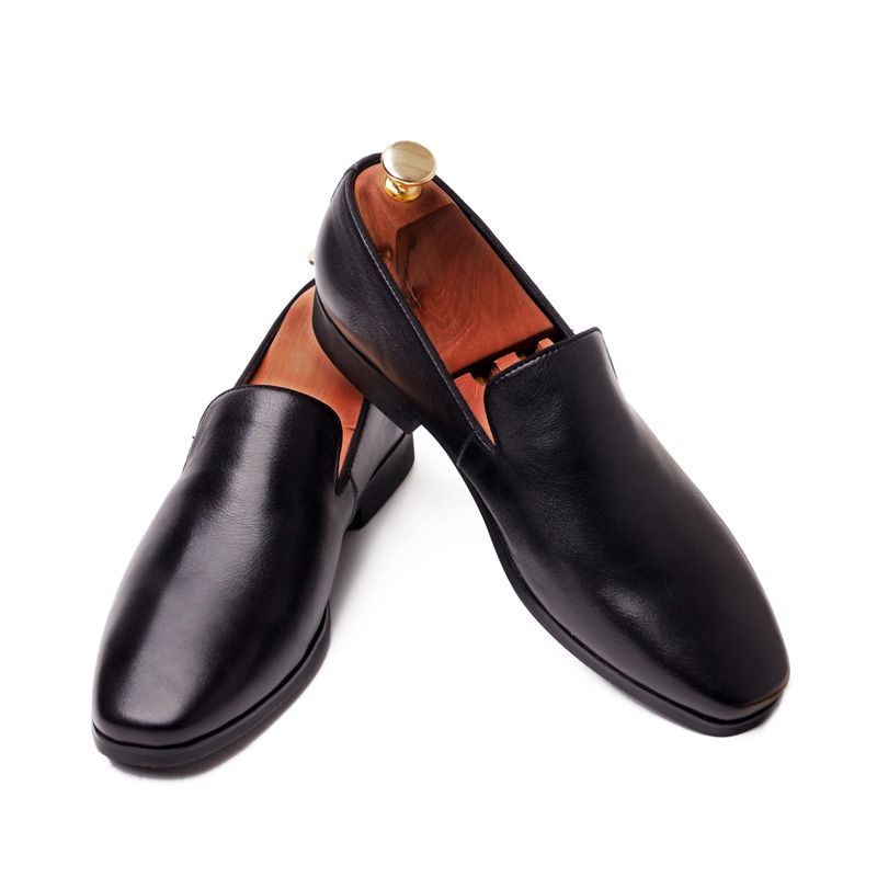 Ανδρικά Παπούτσια Φόρεμα Cow Leather Moccasin Loafer Wedding - μαύρος