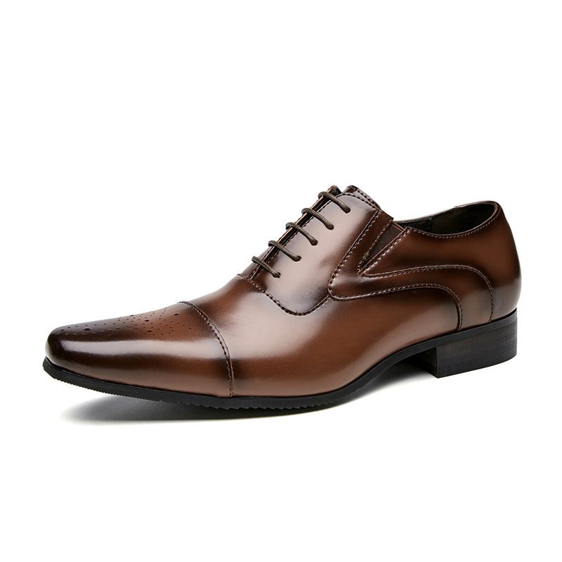 Ανδρικά Παπούτσια Φόρεμα Oxford 5-eyelet Cow Leather Square Toe