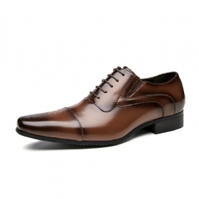 Ανδρικά Παπούτσια Φόρεμα Oxford 5-eyelet Cow Leather Square Toe