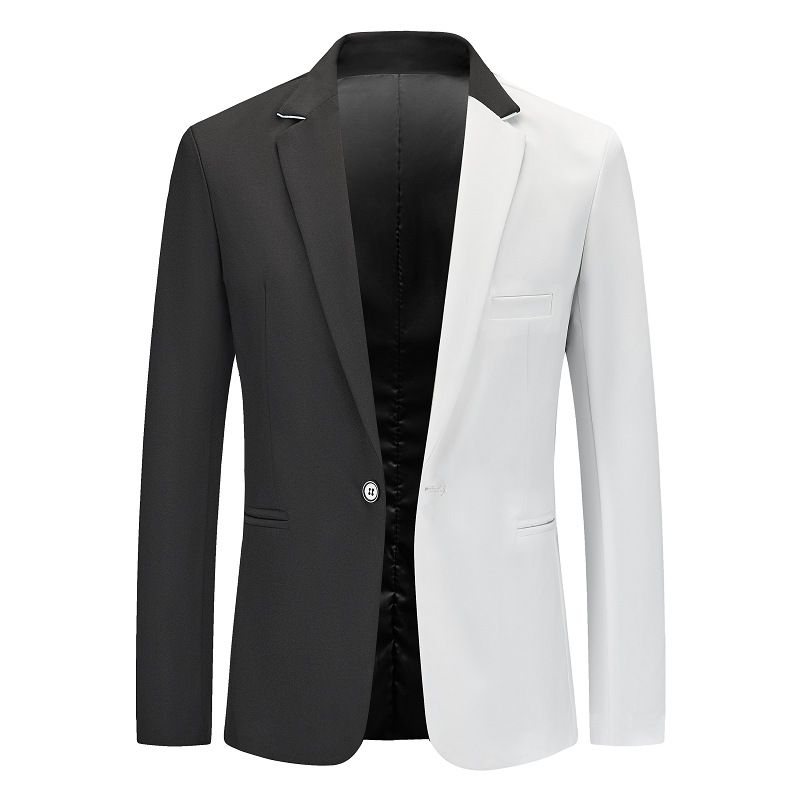 Ανδρικό Αθλητικό Παλτό Blazer Business Modern Elegant Color Block Casual One Buttons